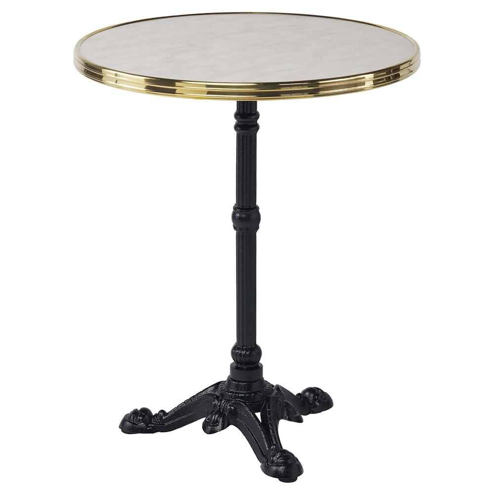 フランス アンティーク Cast Iron Round Bistro Table Round French Cast Iron Bistro Table With Marble & Brass Trim