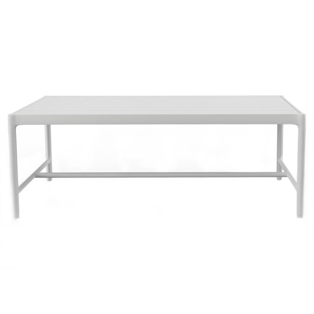 Callie White Aluminum Outdoor Rectangular Coffee Table|