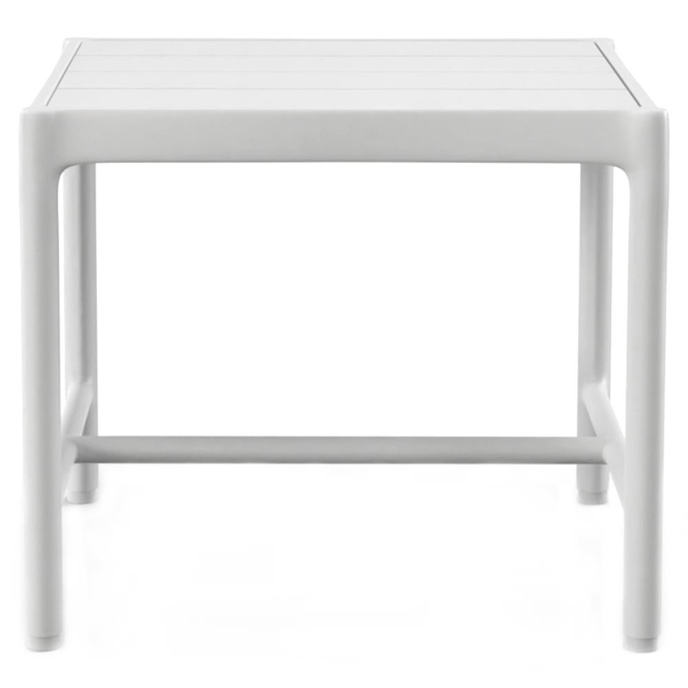 Callie White Aluminum Outdoor Rectangular End Table|