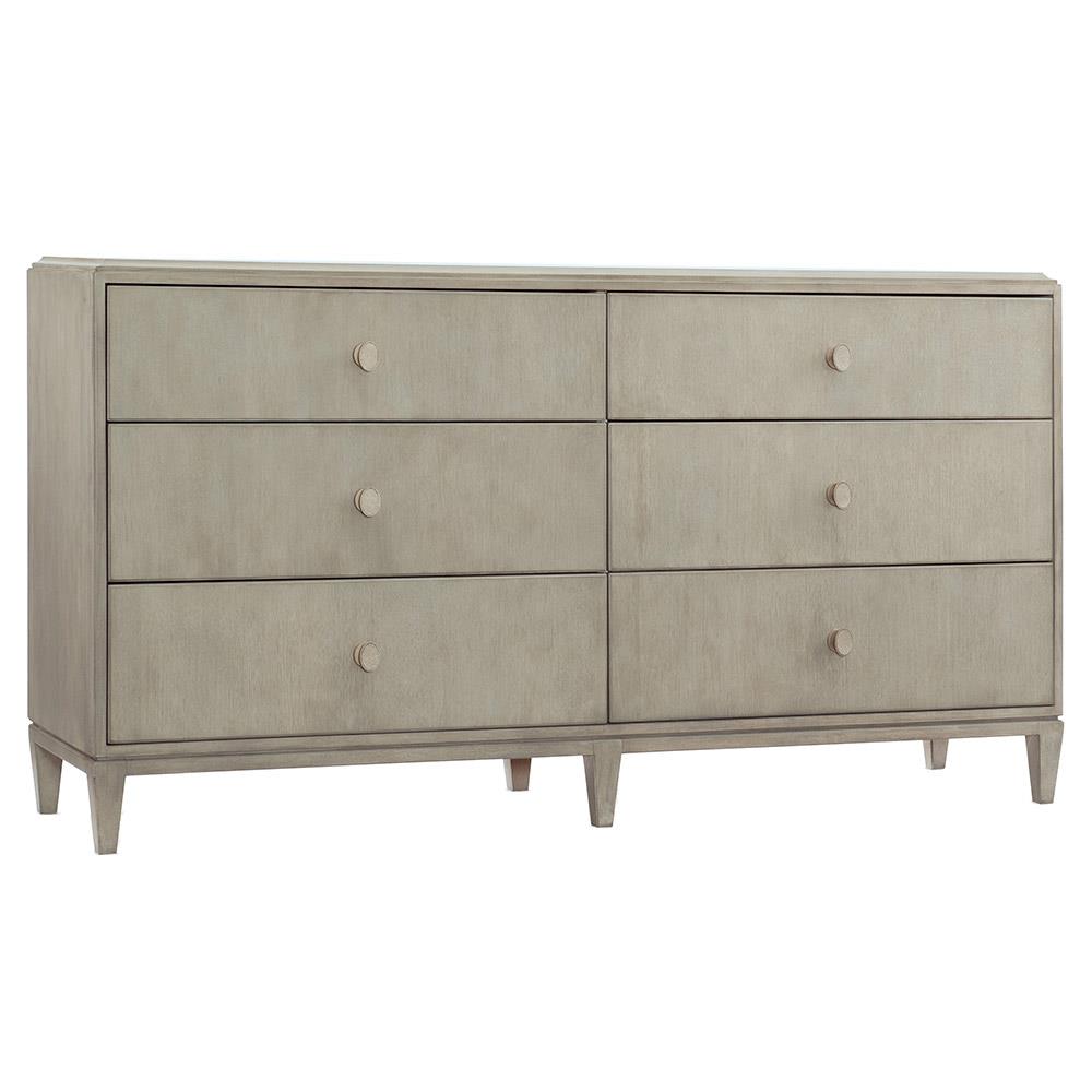 Alexa Modern Classic Grey Walnut Wood 6 Drawer Double Dresser|