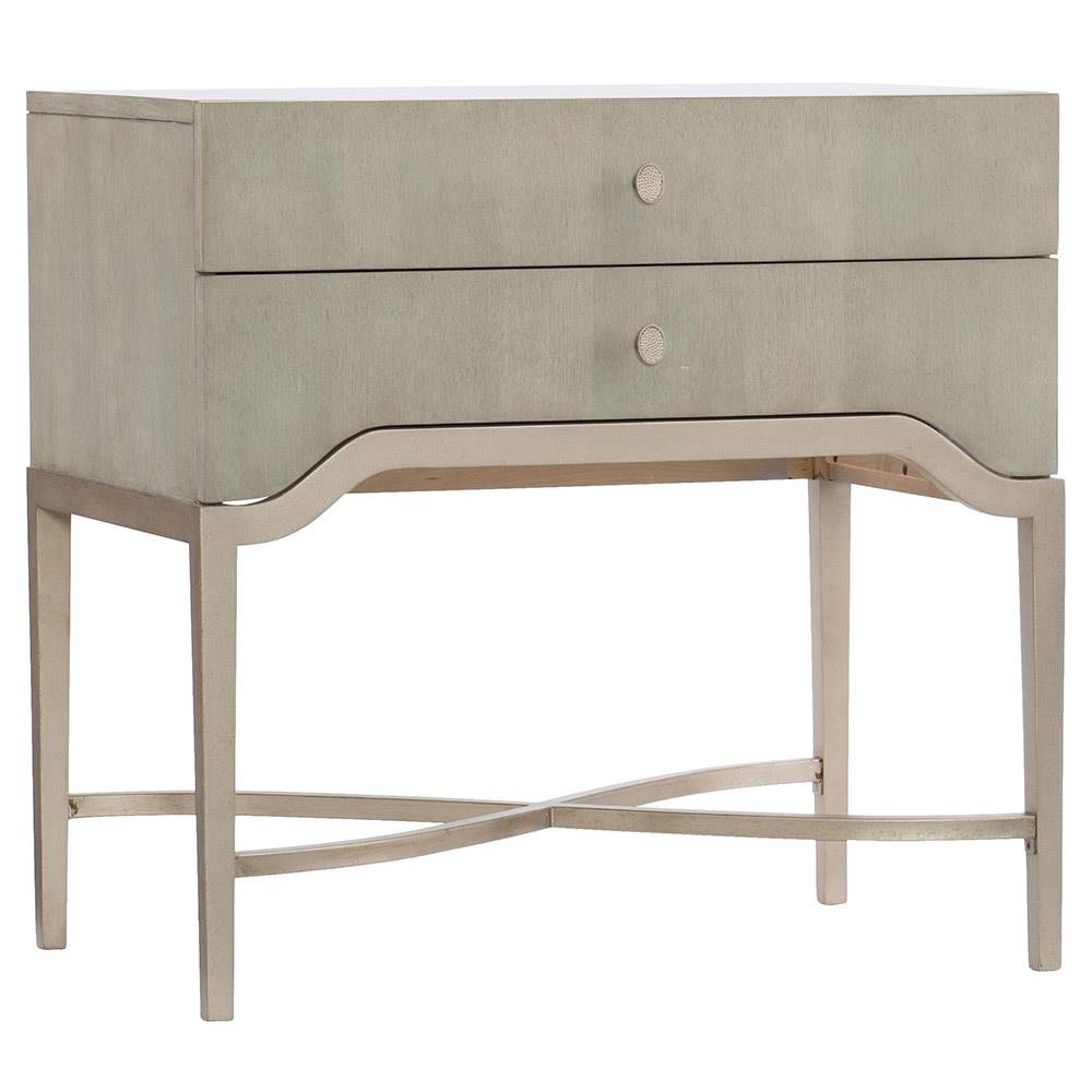 Alexa Modern Classic Grey Walnut Wood 2 Drawer Nightstand|