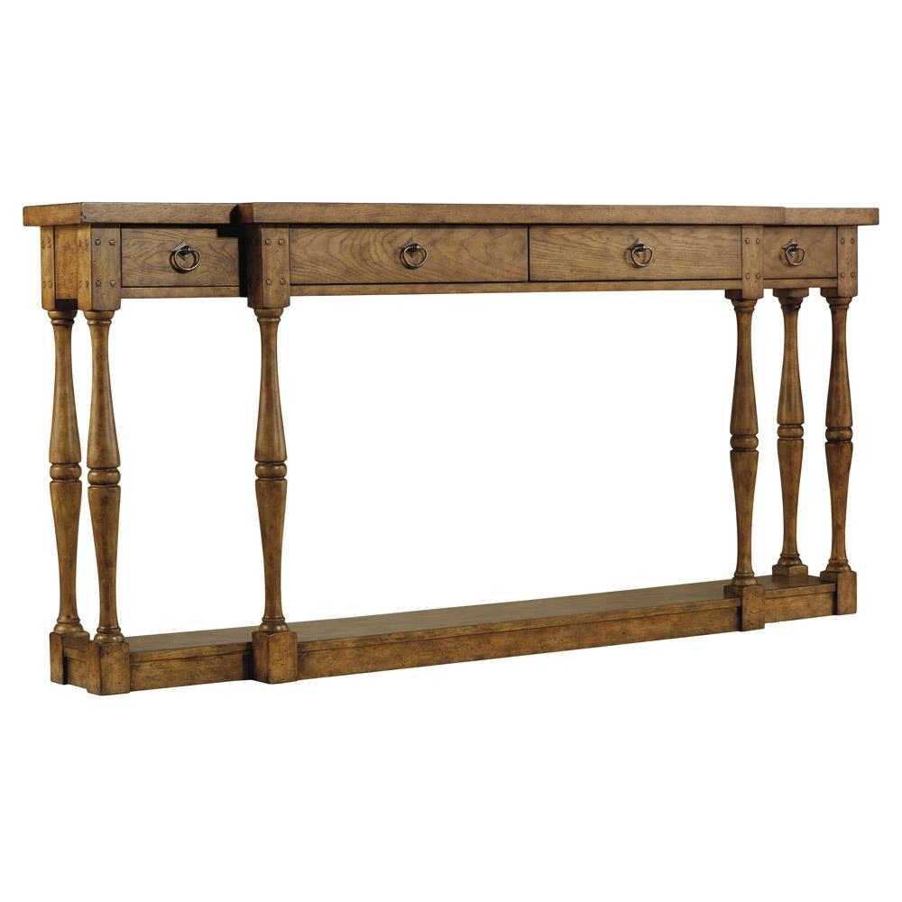 Albert Updated Traditional Brown Ash Wood Console Table|