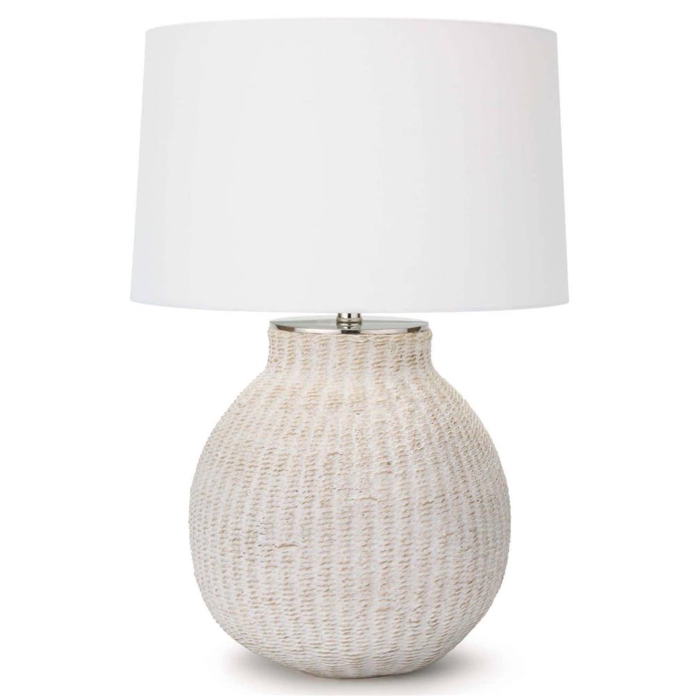 Hobi White Washed Woven Rattan Bedside Table Lamp|
