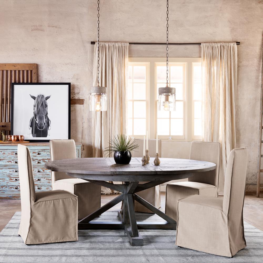 Vania Rustic Lodge Dark Brown Reclaimed Wood Dining Collection|