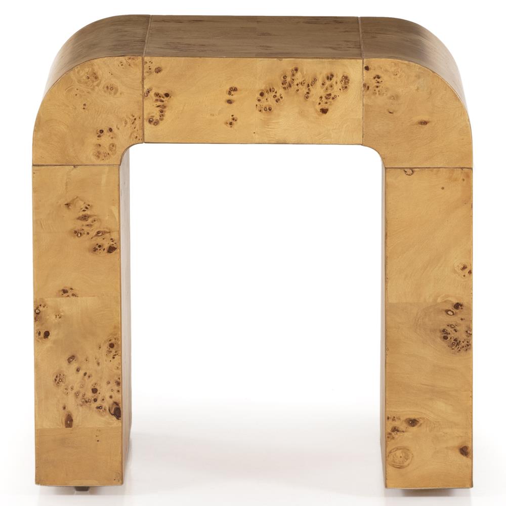 Cynthia Rustic Lodge Brown Burl Wood Square End Table|