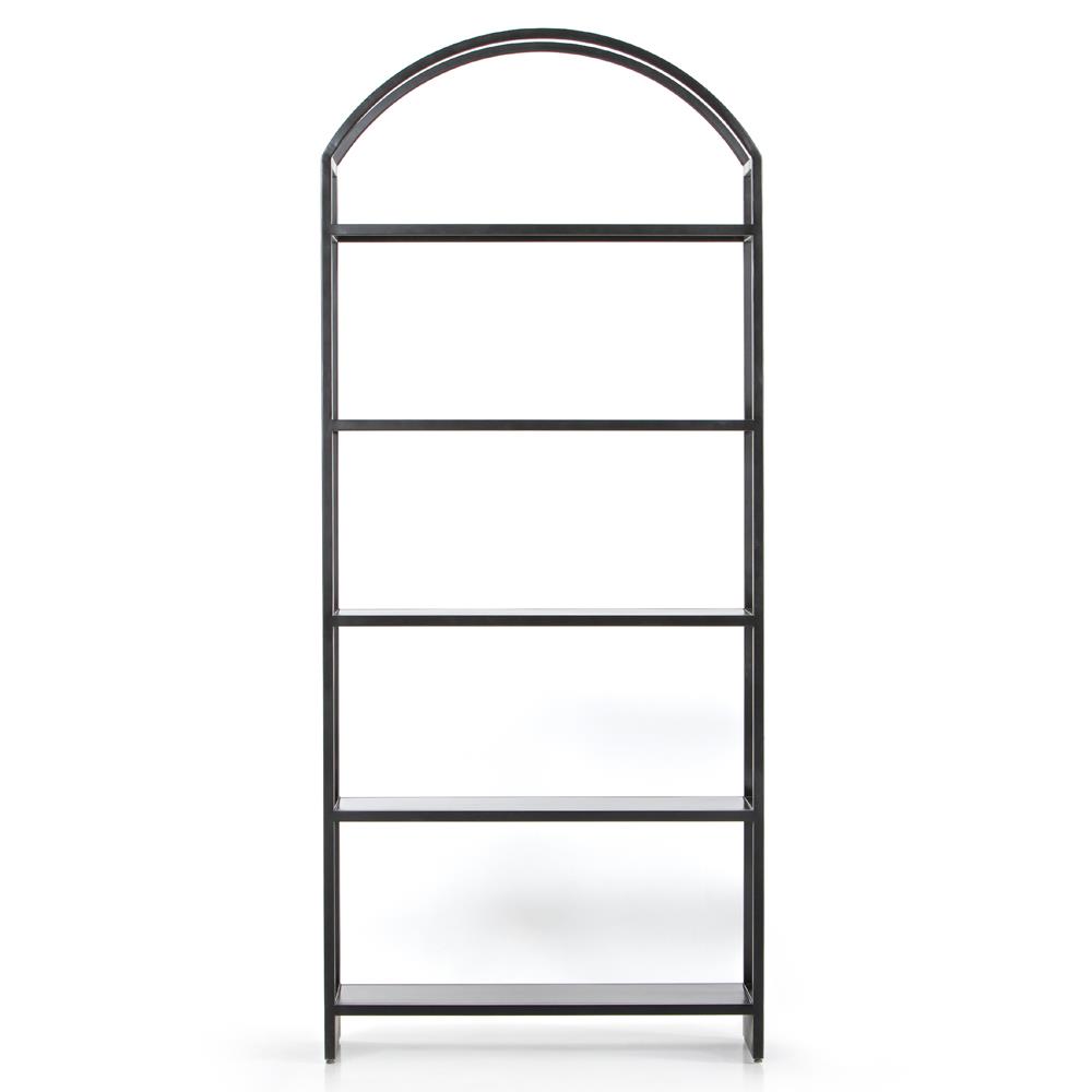 Jones Modern Classic Black Iron Arched Bookcase|