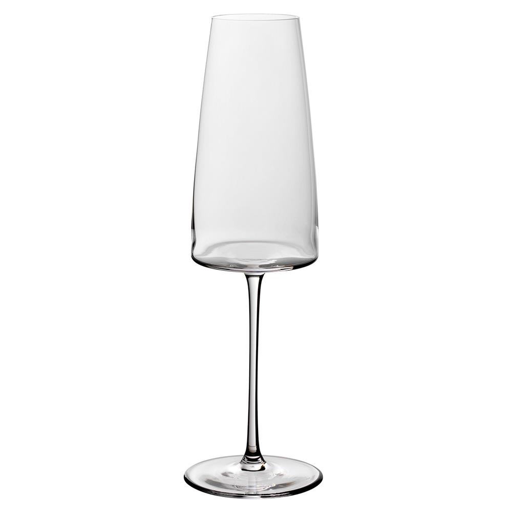 MetroChic Modern Clear Crystal Glass Champagne Flute - Set of 2|