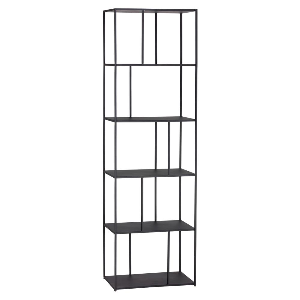 Cantrell Industrial Loft Matte Black Iron 5 Tier Single Display Case|