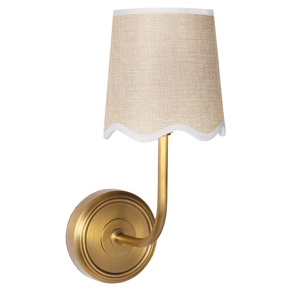 Ariel Natural Brass Steel Armed Wall Sconce|