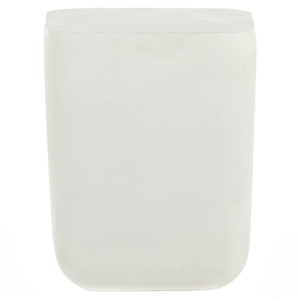 Bailey Industrial Loft White Aluminum Square Block Outdoor Drink Table|