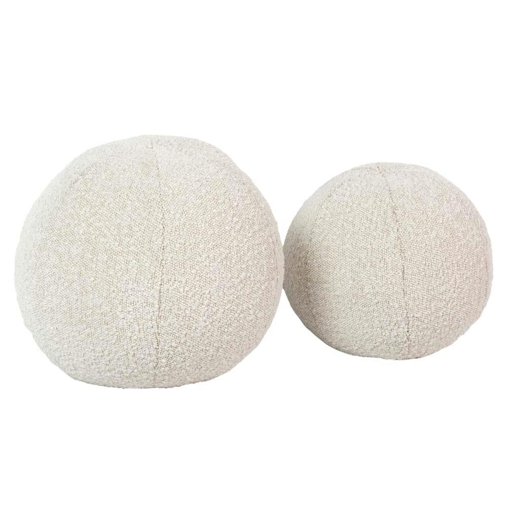 Xavier Modern Classic Cream Sphere Decorative Throw Pillow - Set of 2|