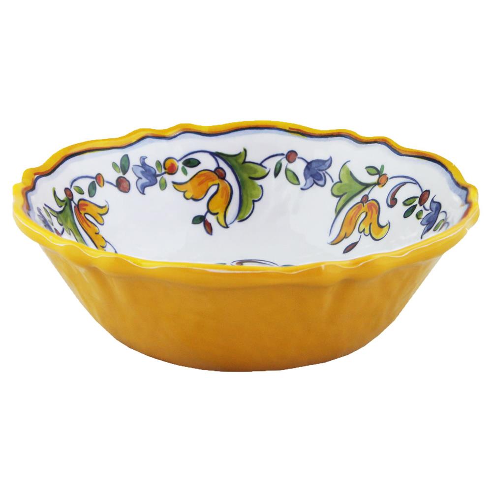 Capri French Country White Melamine Floral Cereal Bowl|