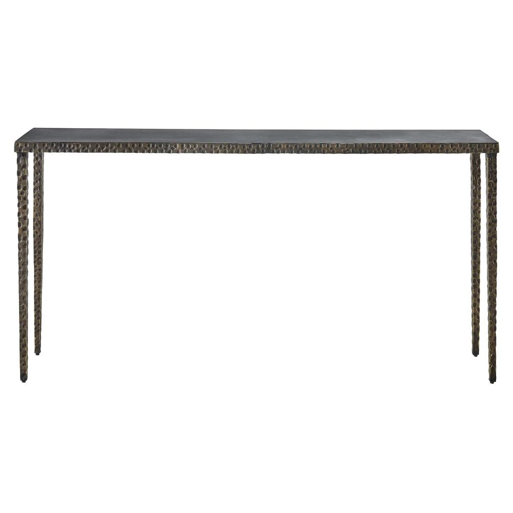 Sydie Industrial Loft Grey Metal Rectangular Console Table|