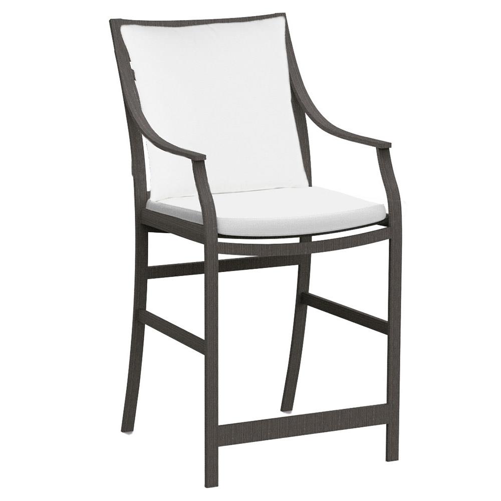 Monaco French Slate Grey Aluminum Outdoor Counter Stool|