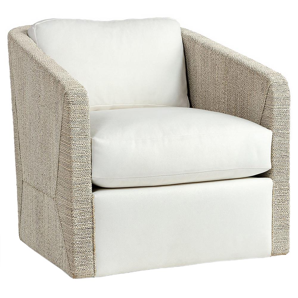 Palecek Carmine Coastal White Performance Woven Rope Swivel Living Palecek Carmine Coastal White Performance Woven Rope Swivel Living