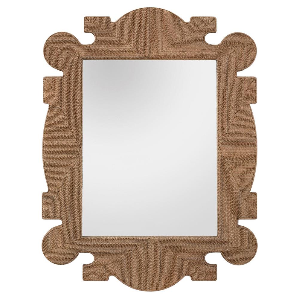 Mowgli Coastal Beach Tobacco Brown Abaca Rope Wall Mirror Large (41