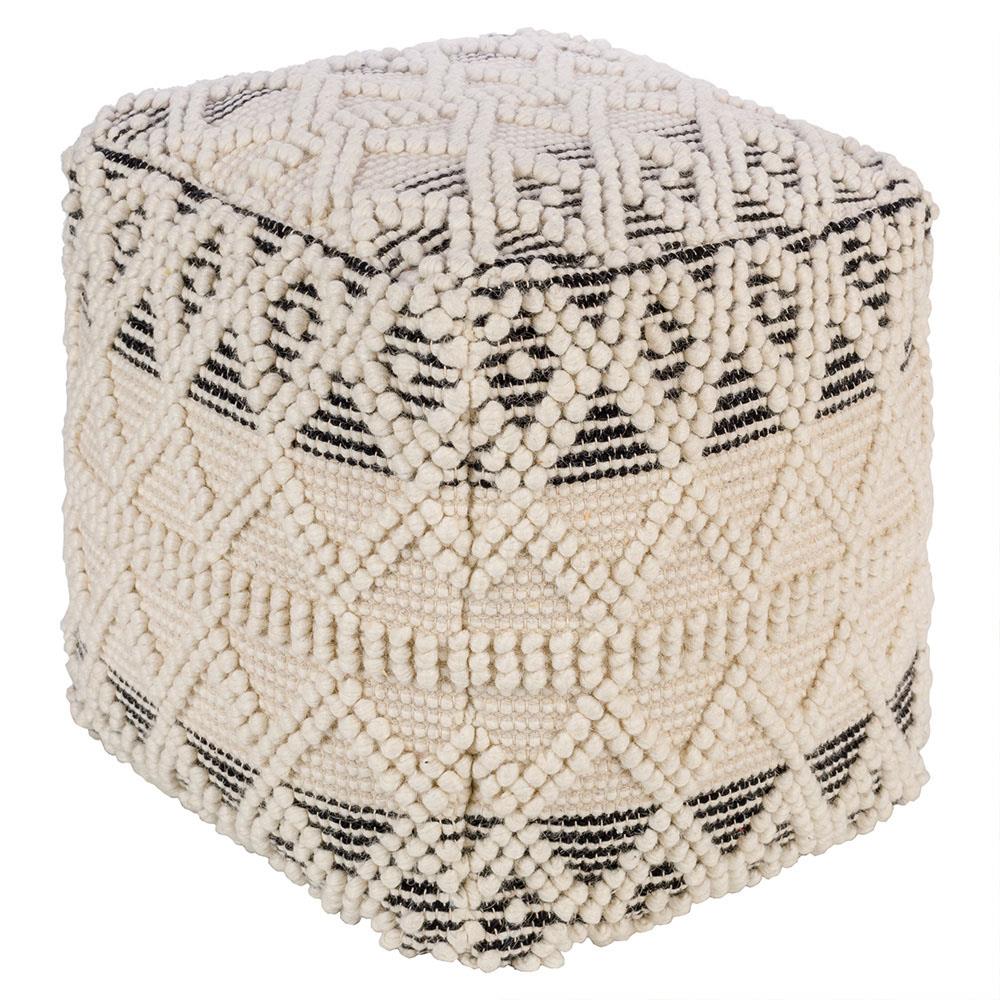 Hallie Coastal Beach Cream Cotton Black Accent Textured