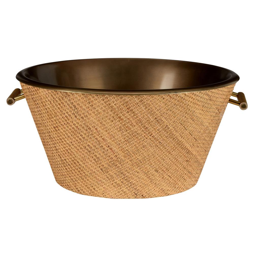 Barth Coastal Beach Natural Woven Cane Champagne Cooler|