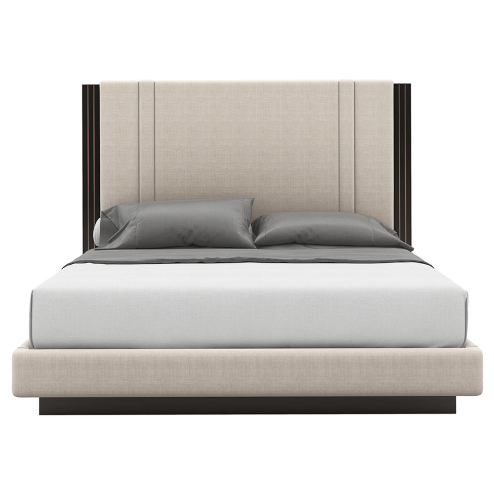 Zayla Modern Cream Performance Brown Birch Wood Bed - King|