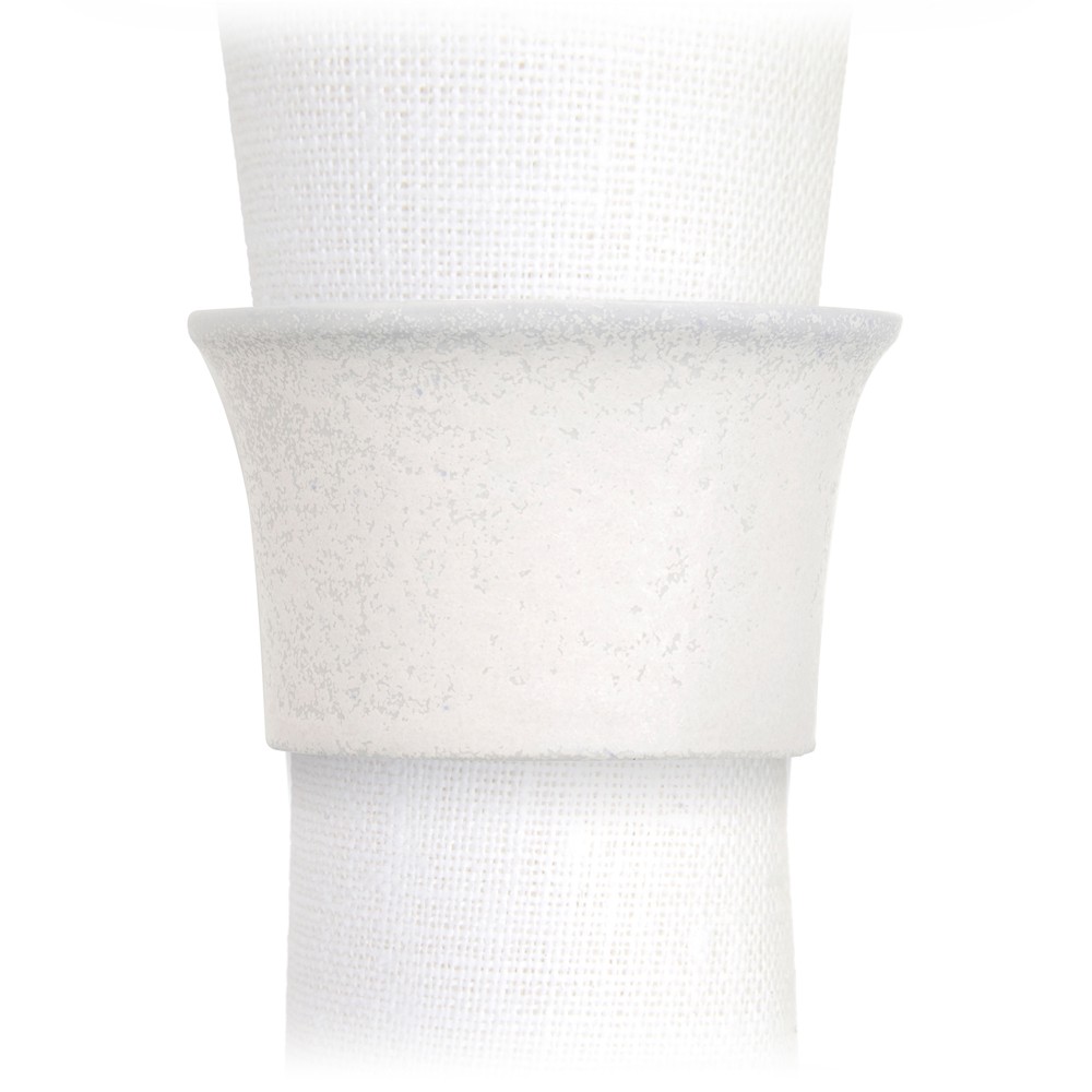 Open Box L'Objet Terra Flare Rustic Lodge White Porcelain Napkin Ring - Set of 4|