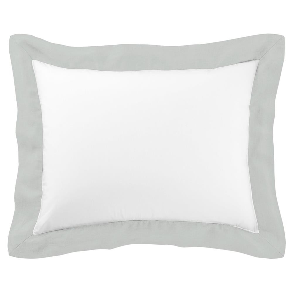 Open Box Peacock Alley Modern Mandalay Linen Cuff Percale Sham - Mist King|