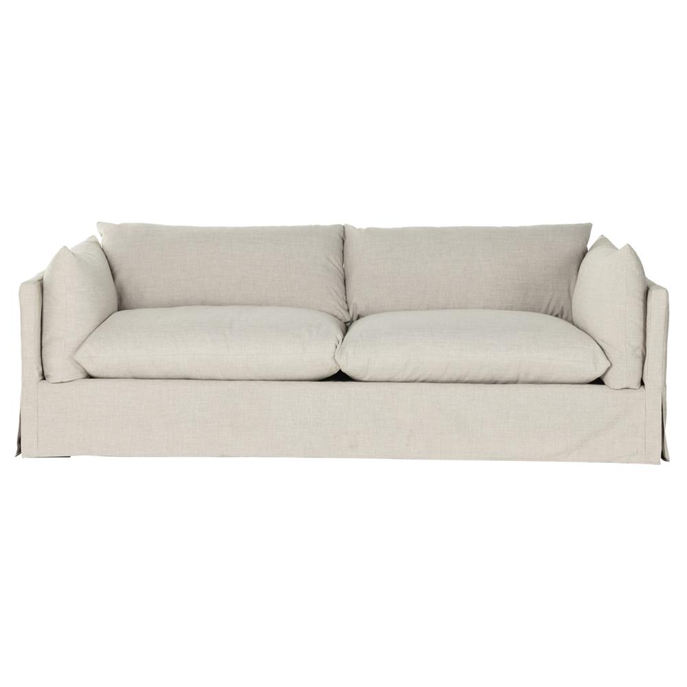 Alexa Modern Classic Grey Performance Upholstered Slipcovered Sofa - Small - 90"W|