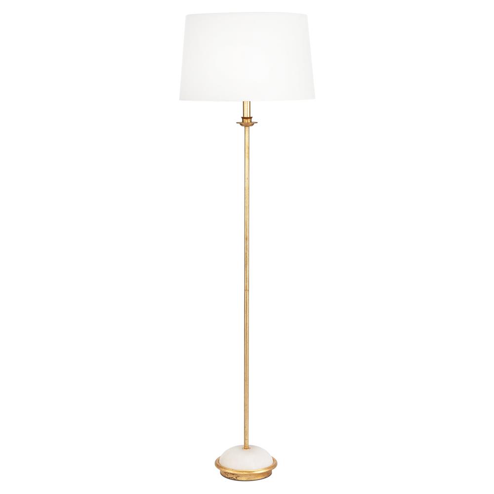 Fisher French Gold Leaf Alabaster Column Floor Lamp 60-64