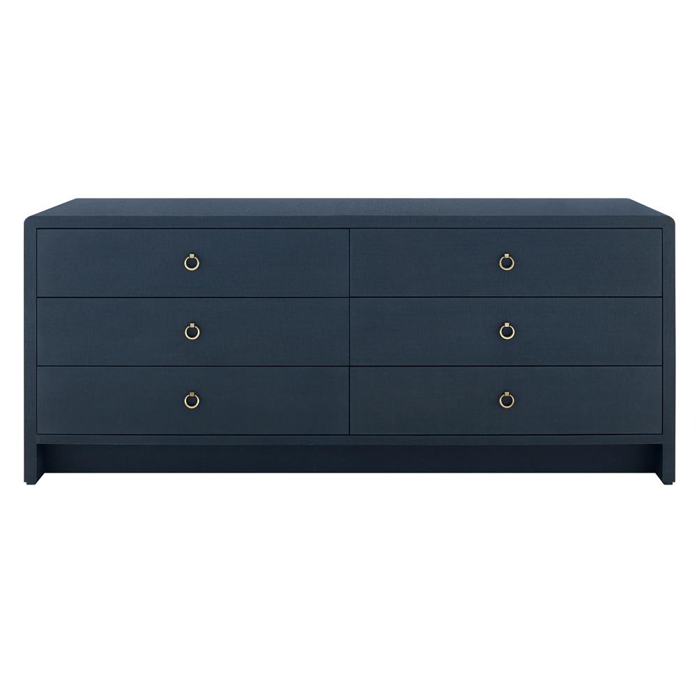 navy blue double dresser Warwick 9 Drawer 64" W Rattan Double Dresser Hardware Color: Satin Brass, Color: Pumice