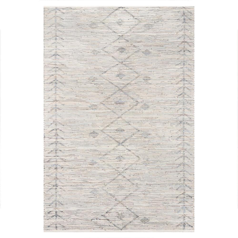 Mardox Global Bazaar Grey Leather Geometric Patterned Rug - 3'6"x5'6"|
