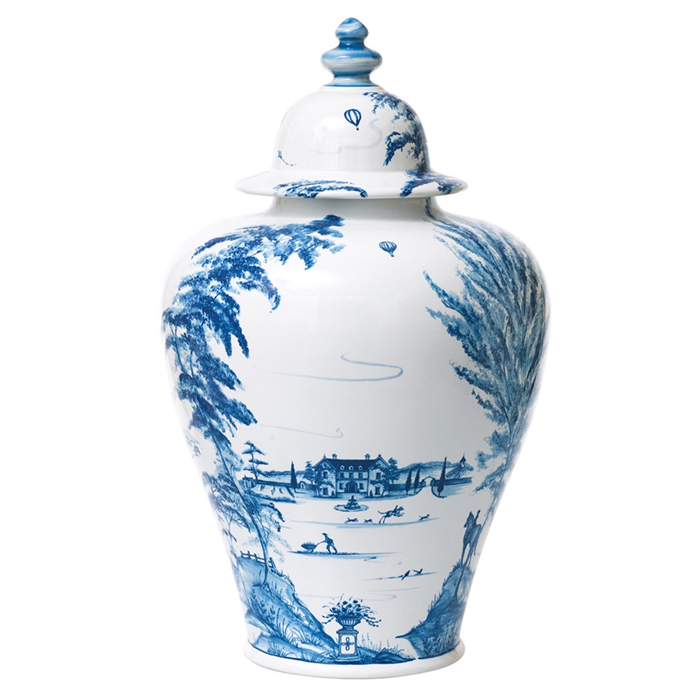 Juliska Country Estate Delft Blue Ceramic Decorative Ginger Jar