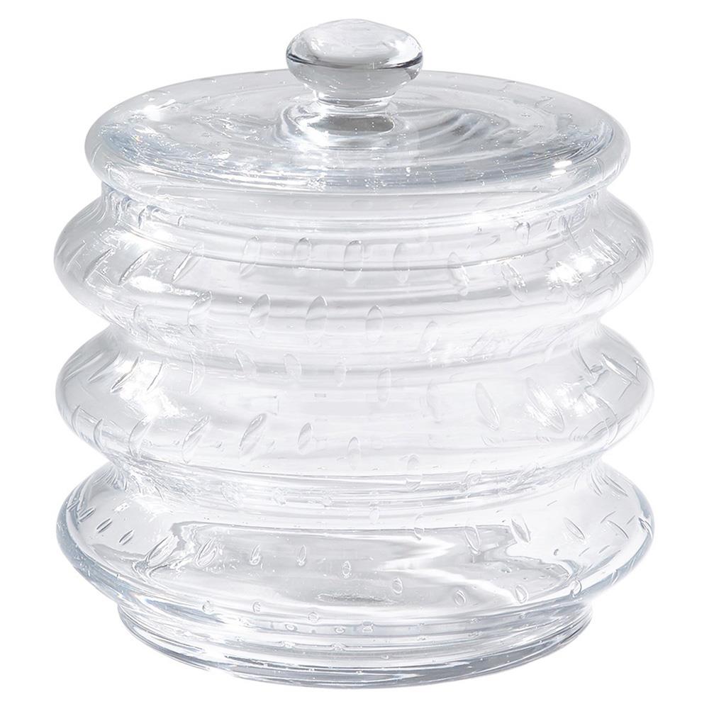 Bonnie Modern Clear Seeded Glass Canister - Small|