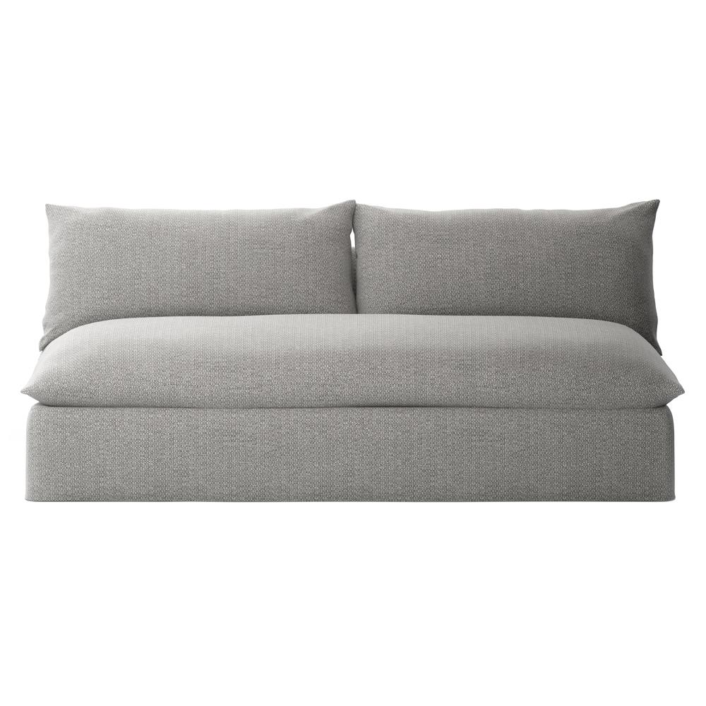Cee Modern Classic Grey Upholstered Outdoor Armless Sofa|