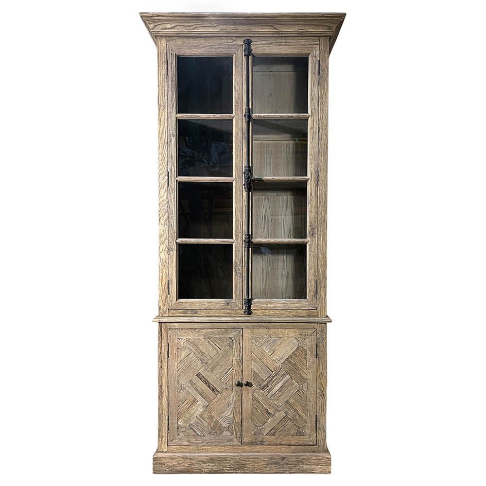 Haper Updated Traditional Brown Reclaimed Wood Display Case|