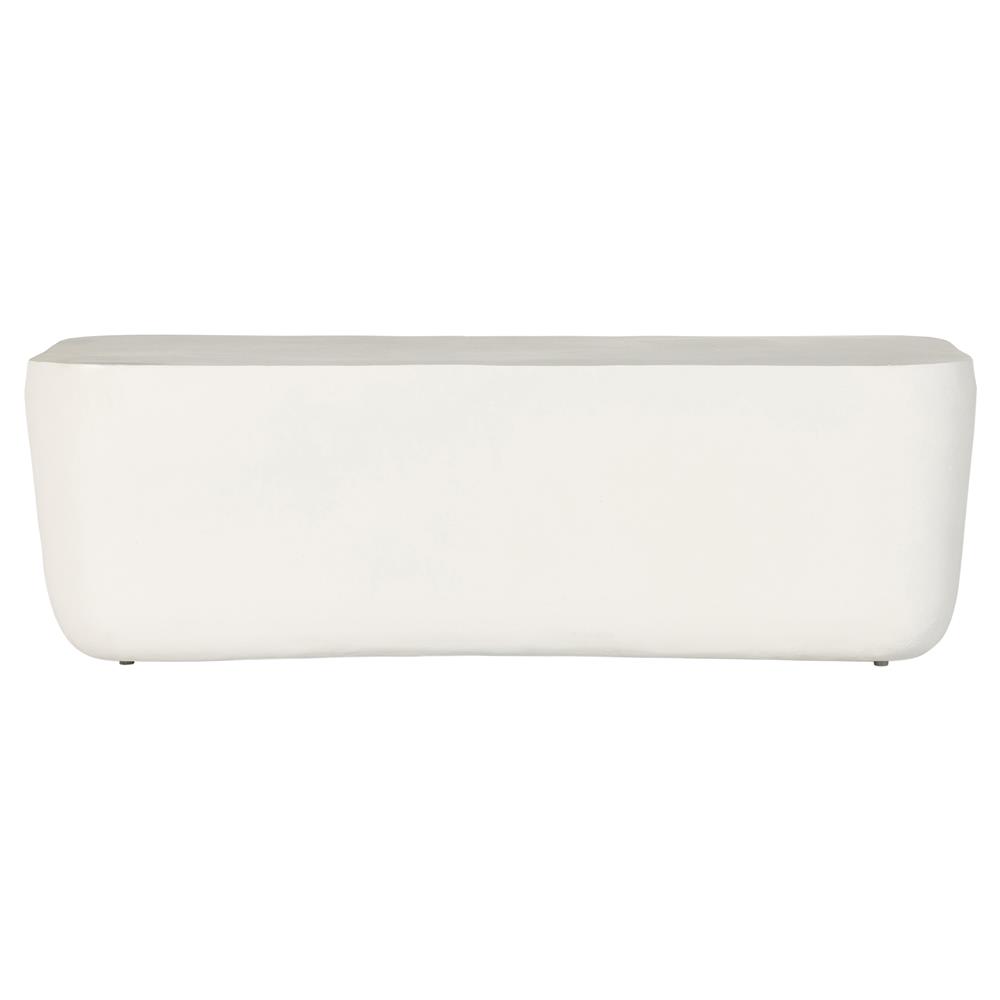 Bailey Industrial Matte White Aluminum Rectangular Block Outdoor Coffee Table|