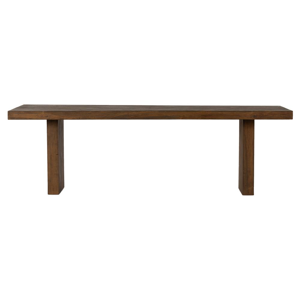 Flint Rustic Lodge Natural Teak Rectangular Outdoor Dining Table - 96"W - Small|
