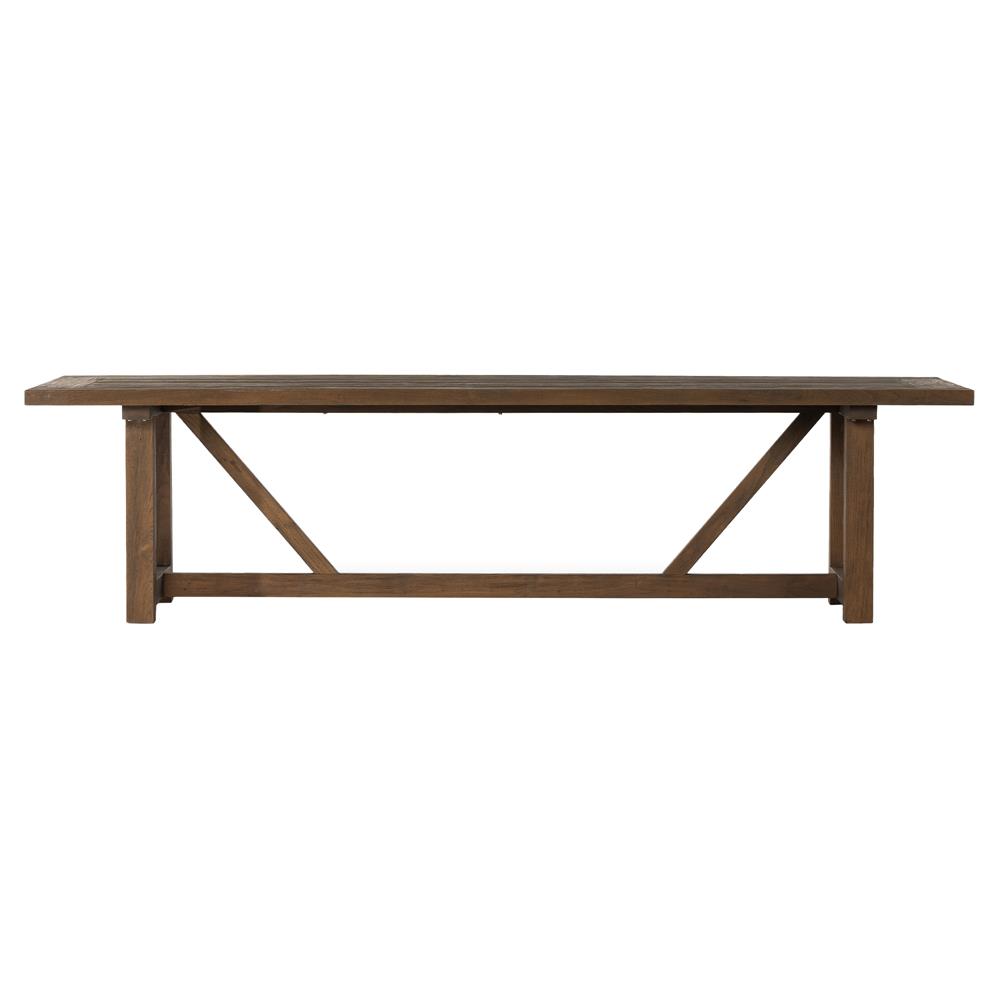 Stephie Rustic Natural Reclaimed Teak Rectangular Outdoor Dining Table - 118"W|