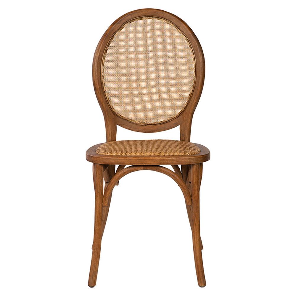 Lesley French Brown Cane Woven Back Oak Frame King Louis Dining