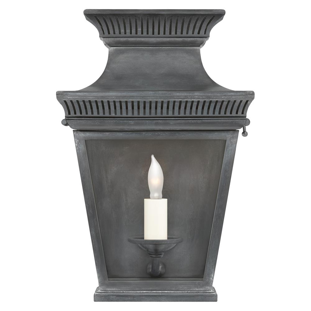 Visual Comfort Elsinore French Weathered Zinc 3/4 Outdoor Wall Lantern - Small|