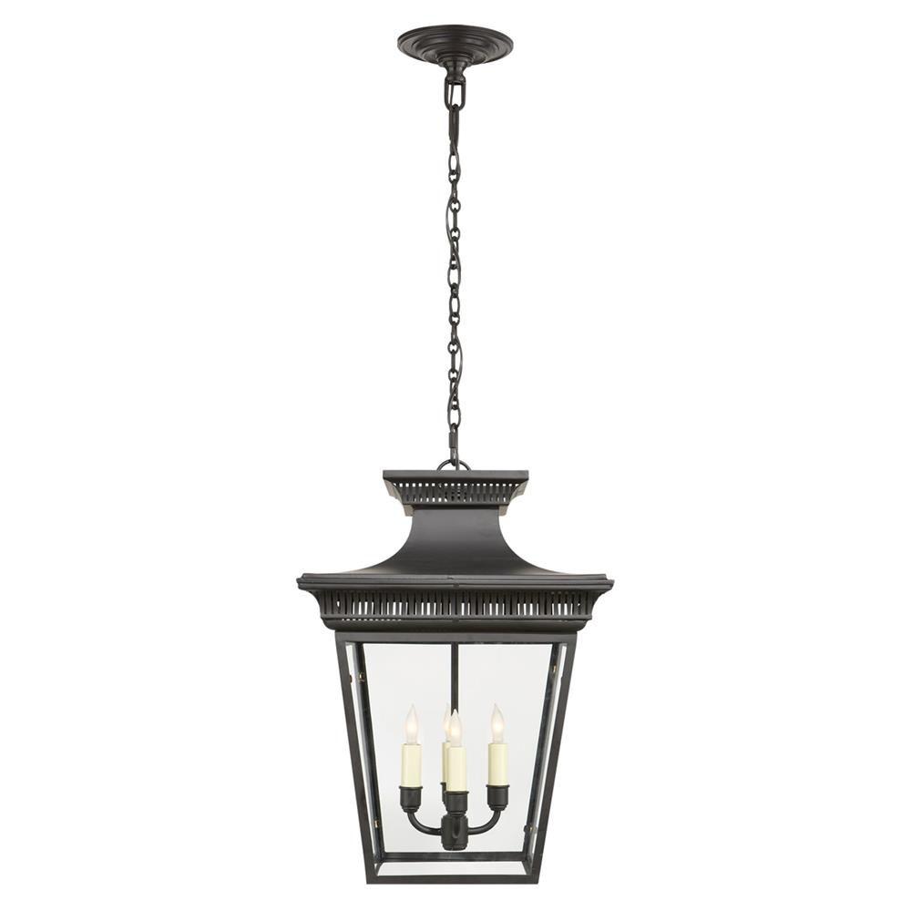 Visual Comfort Elsinore French Black Metal Outdoor Hanging Lantern|