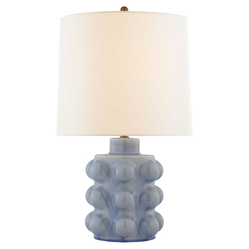Visual Comfort Vedra Global Polar Blue Crackle Ceramic Linen Shade