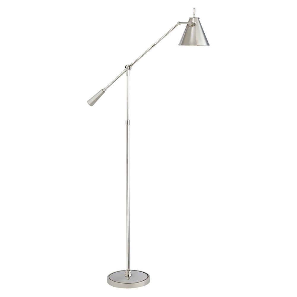 Visual Comfort Goodman Modern Polished Nickel Task Floor Lamp|