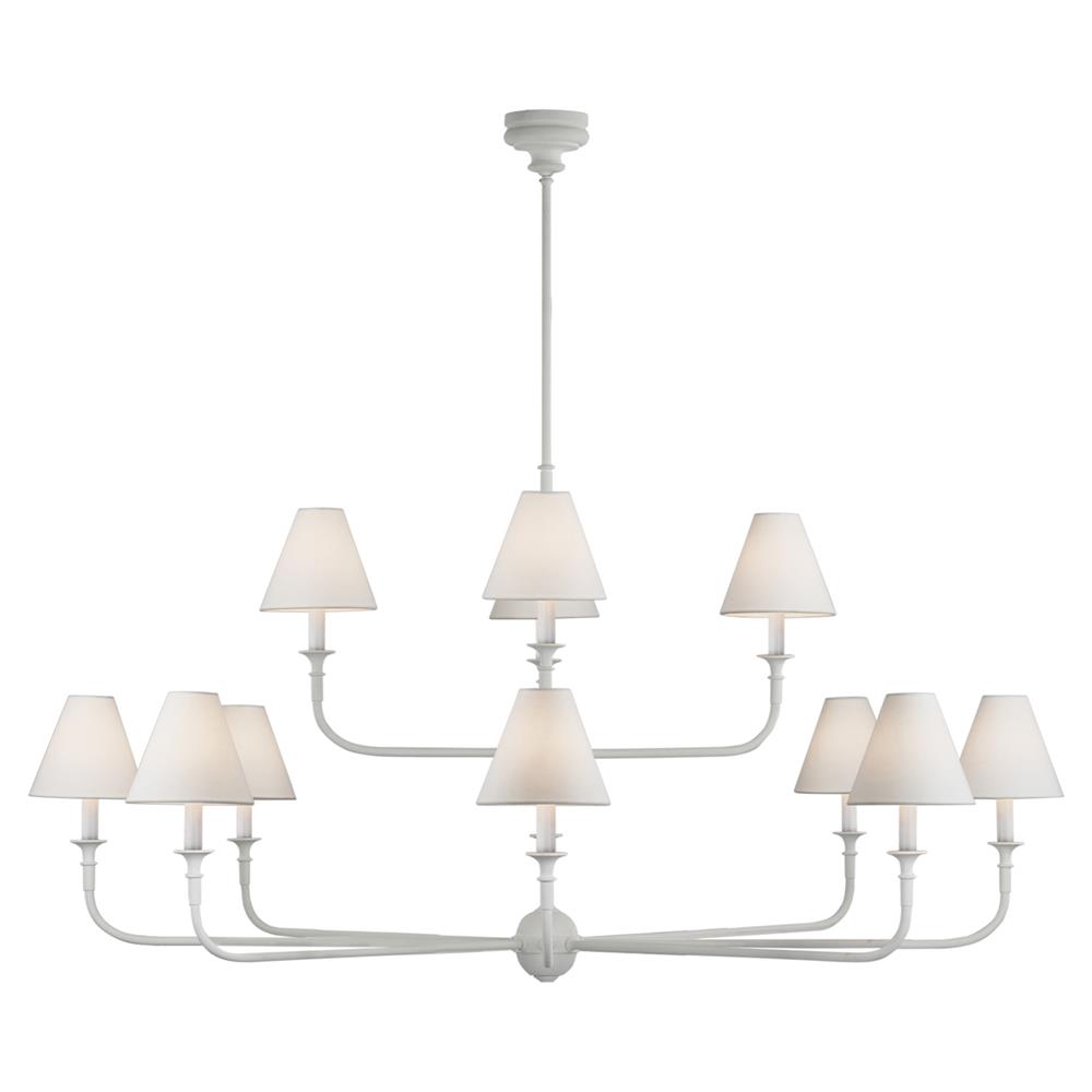 Visual Comfort Piaf Grande Modern Classic Plaster White  Metal 2 Tier Chandelier|