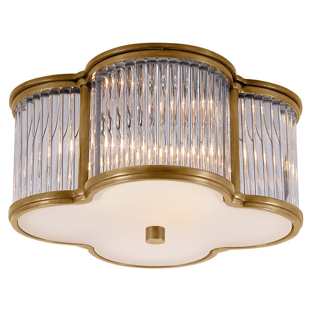Visual Comfort Basil Regency Natural Brass Clear Glass Flush Mount - Small|
