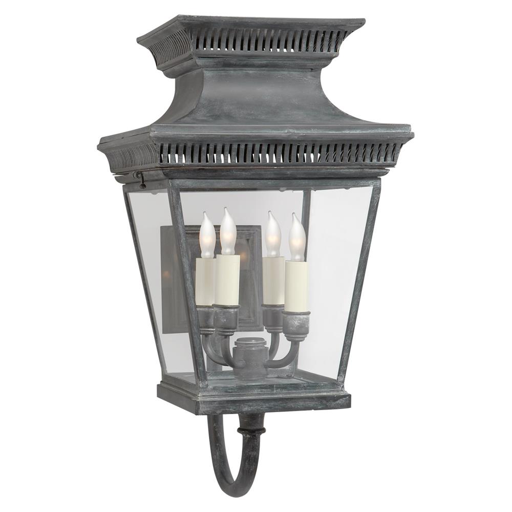 Visual Comfort Elsinore French Weathered Zinc Outdoor Bracket Wall Lantern|
