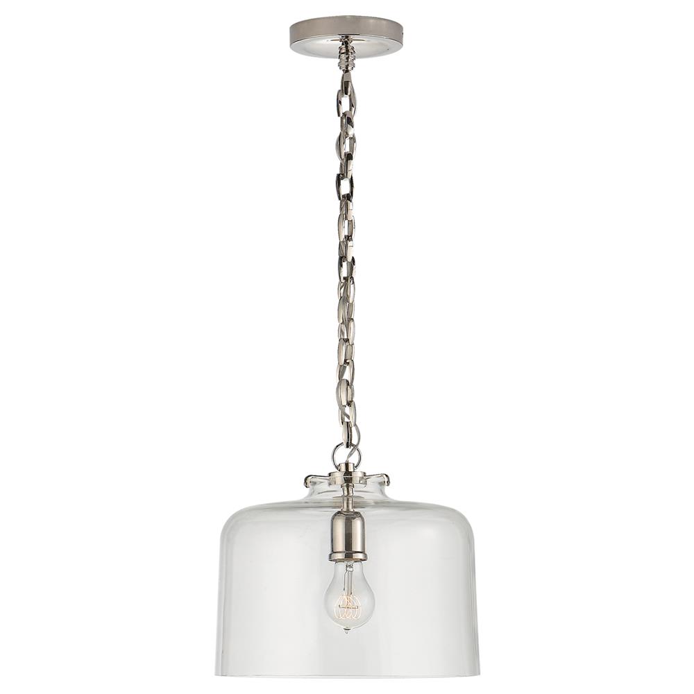 Visual Comfort Katie Modern Classic Polished Nickel Metal Glass Dome Pendant|