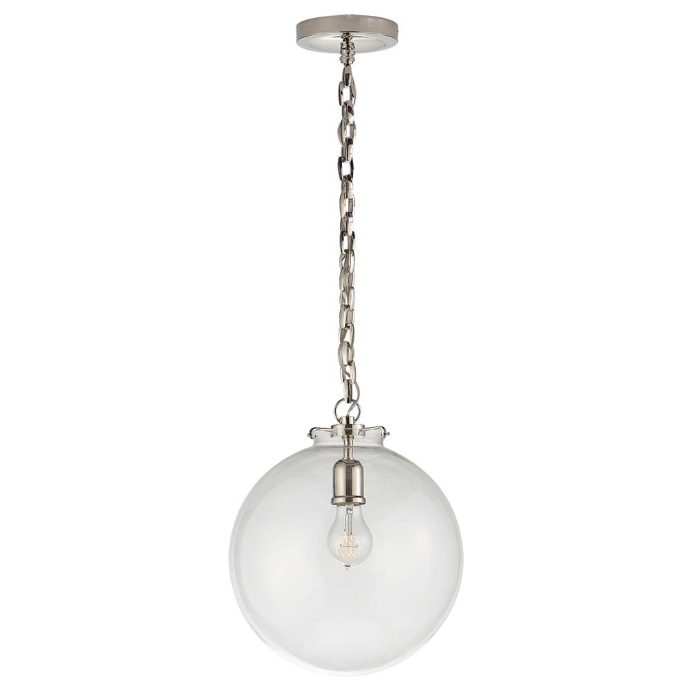 Visual Comfort Katie Modern Classic Polished Nickel Metal Glass Globe Pendant|