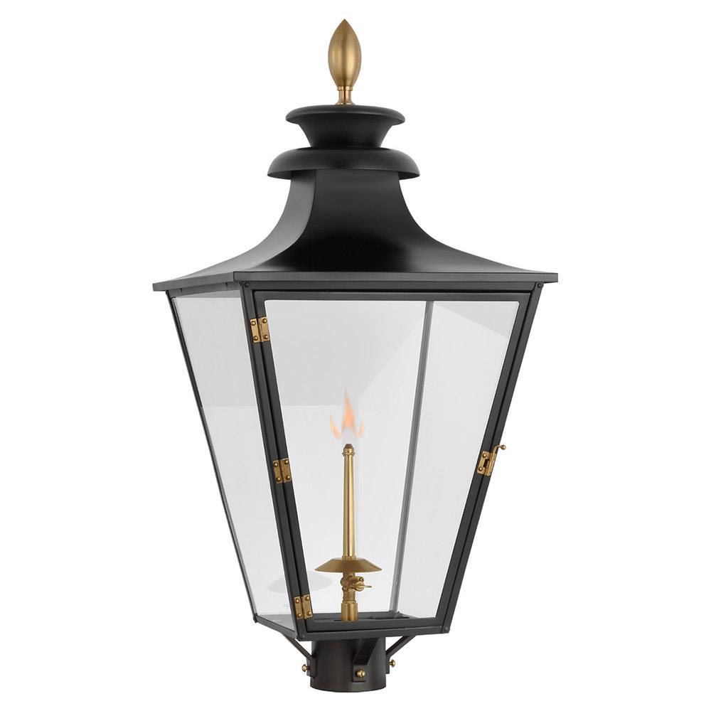 Visual Comfort Albermarle Matte Black Brass Outdoor Gas Post Light|