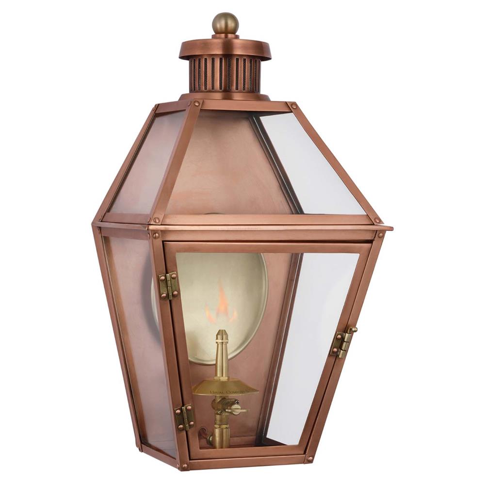 Visual Comfort Stratford Copper Metal Glass Outdoor Wall Lantern