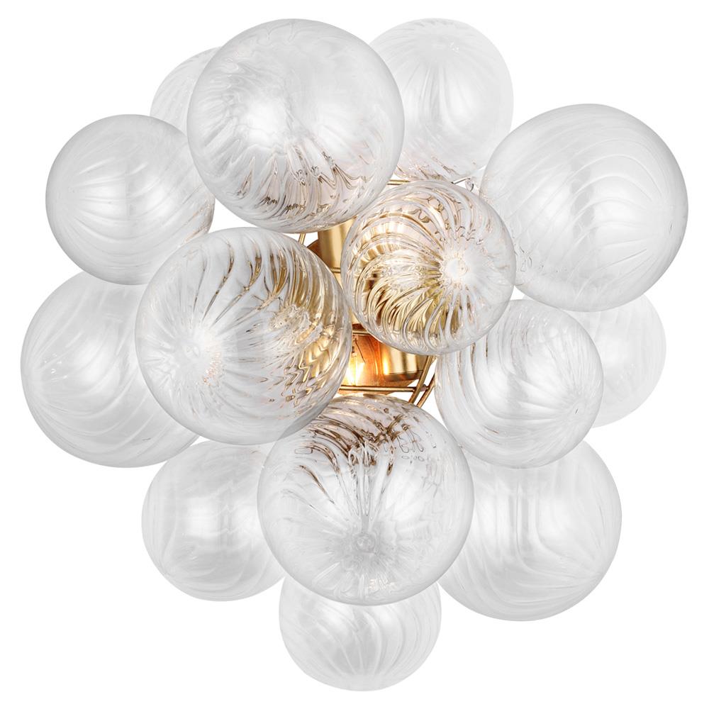Visual Comfort Talia Modern Classic Gild Metal Swirled Glass Sconce - Medium|