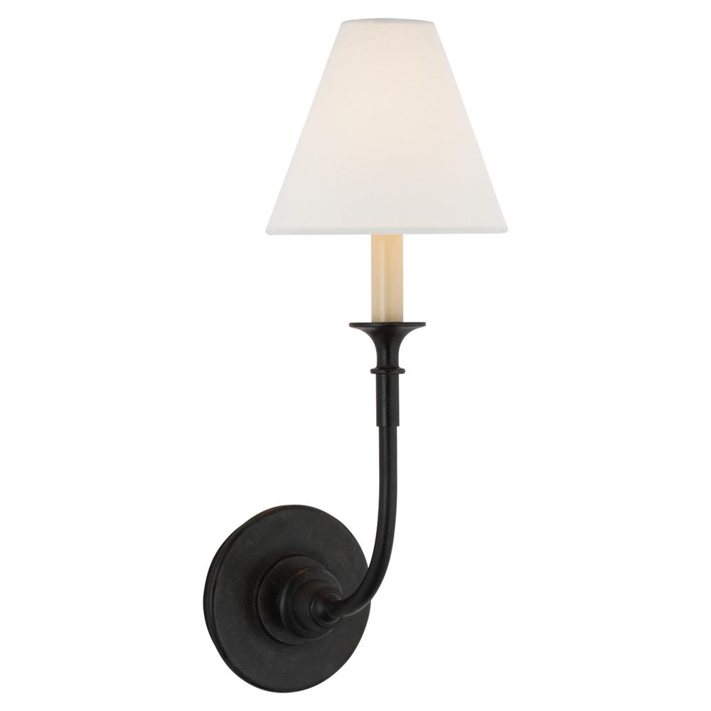 Visual Comfort Piaf Modern Classic Aged Iron Metal Single Wall Sconce|